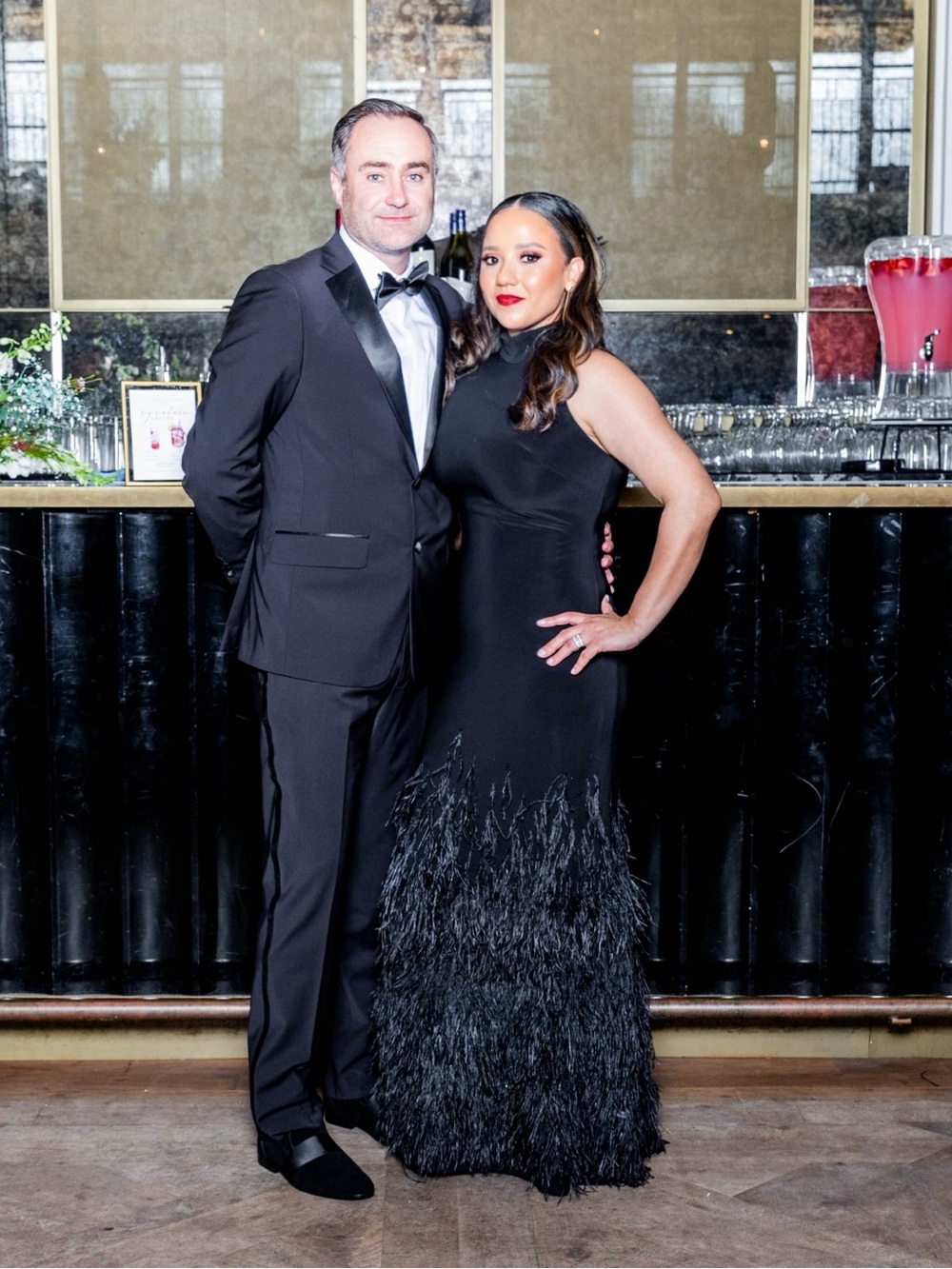 Mac Duggal Black High-Neck Feather Hem Maxi Gown - Picture 4 of 4